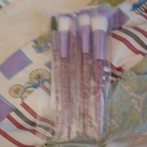 Purple Glitter Party Brushes